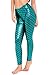 Diamond keep it Women's Mermaid Fish Scale Printing Full Length Leggings (Medium, Peacock)