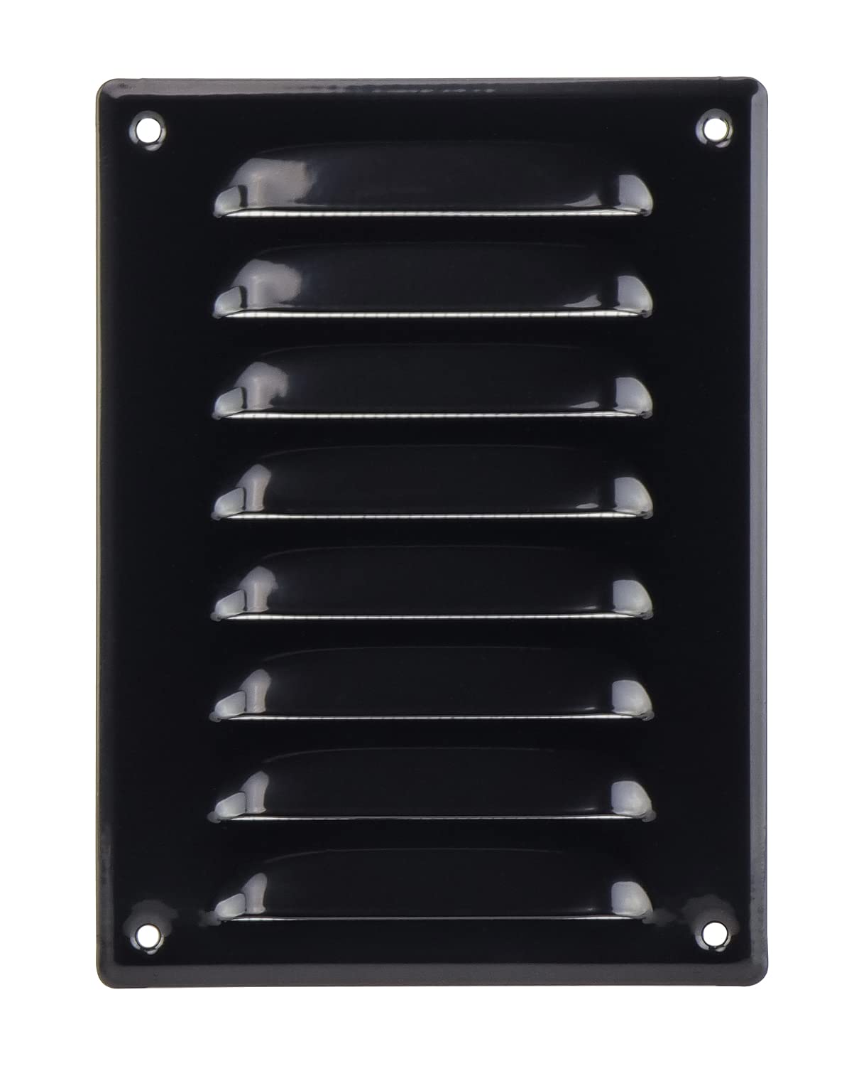 Steinberg14 Black 140x190mm Metal Air Vent Cover with Insect Mesh - 5.5x7.5 inch Ventilation Grille - Rectangular Air Vents for Outdoor and Indoor - Air Vent Register for Walls and Ceilings