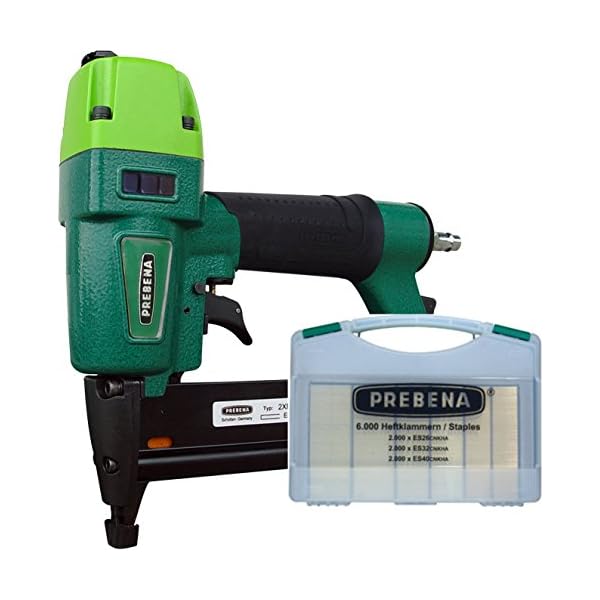 PREBENA Druckluftnagler 2XR-ES40 Kombi - Set incl. 6000 Heftklammern Typ ES