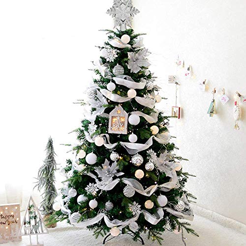 Charlemain Weihnachtsbaumspitze Silber mit Schneeflocken LED Projektor, Glitzer Christbaumspitze mit funkelnden dynamischen Schneeflockenmuster, Netzteilbetriebene Tannenbaumspitze Weihnachtsbaumdeko