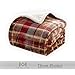 MERRYLIFE Plaid Sherpa Throw Blanket for Couch | Ultra-Plush Decorative Soft Colorful | Plush Travel Chair Blanket Throws(60