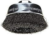 Bosch WB524 3 1/2-Inch Crimped Carbon Steel Cup Brush, 5/8-Inch x 11 Thread Arbor