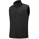 XinYangNi Men's Lightweight Softshell Golf Running Vest Outerwear Zip Up Fleece Lined Windproof Sleeveless Jacket for Hiking