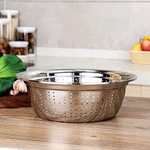 FAB4HOME Stainless Steel Colander with Bowl Colander Mixing Bowl Metal Food Strainer Kitchen Food Preparation Set, 26cm - Image 4