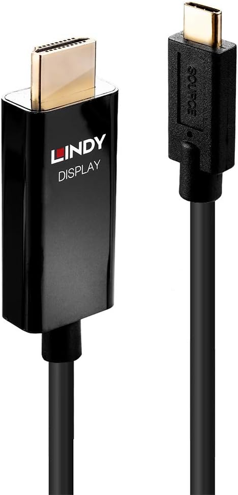LINDY 1m USB Type C to HDMI 4K60 Adapter Cable with HDR, Black
