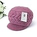 HINDAWI Winter Hats for Women Girls Warm Wool Knit Snow Ski Skull Cap with Visor (Purple)