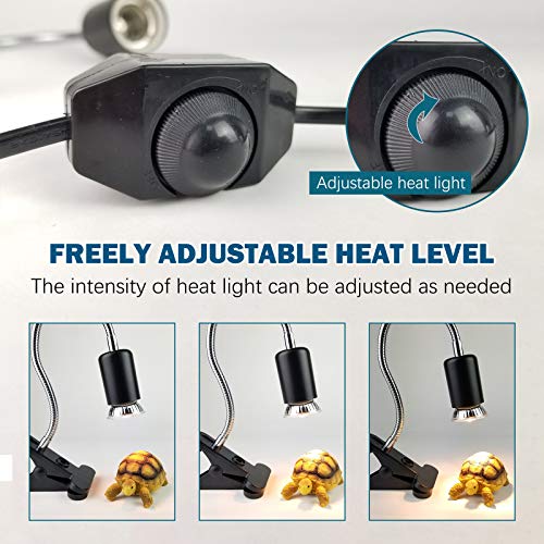 Heat Lamp for Reptiles Turtle with 25W/50W UVB UVA Bulb with Adjustable