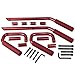 AUTOSAVER88 Front Rear Grab Handle Bar Kit Compatible for 2007-2018 Jeep Wrangler JK Unlimited 4 Doors Solid Steel Grab Bar - Red