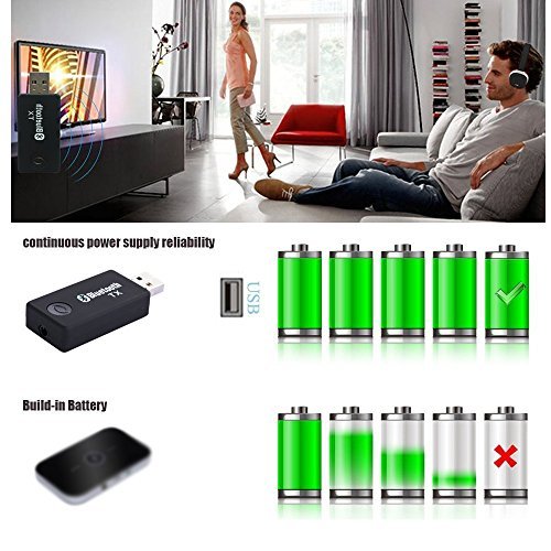 Bluetooth Transmitter, YETOR 3.5mm Portable Stereo Audio Wireless Bluetooth Audio Transmitter, for TV, PC, MP3/MP4.USB Power Supply(TX9)