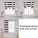 Deconovo Striped Blackout Curtains Rod Pocket Black and Greyish White Striped Curtains Tie Up Window Drapes for Living Room 46W X 63L Black 1 Panel Curtains