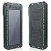 Solar Charger,Portable [Upgrade Version] 12000mAh Dual USB Solar Battery Charger External Battery Pack Phone Charger Power Bank for Outdoors (Rainproof, Dust-proof, Shockproof). (GREEN)
