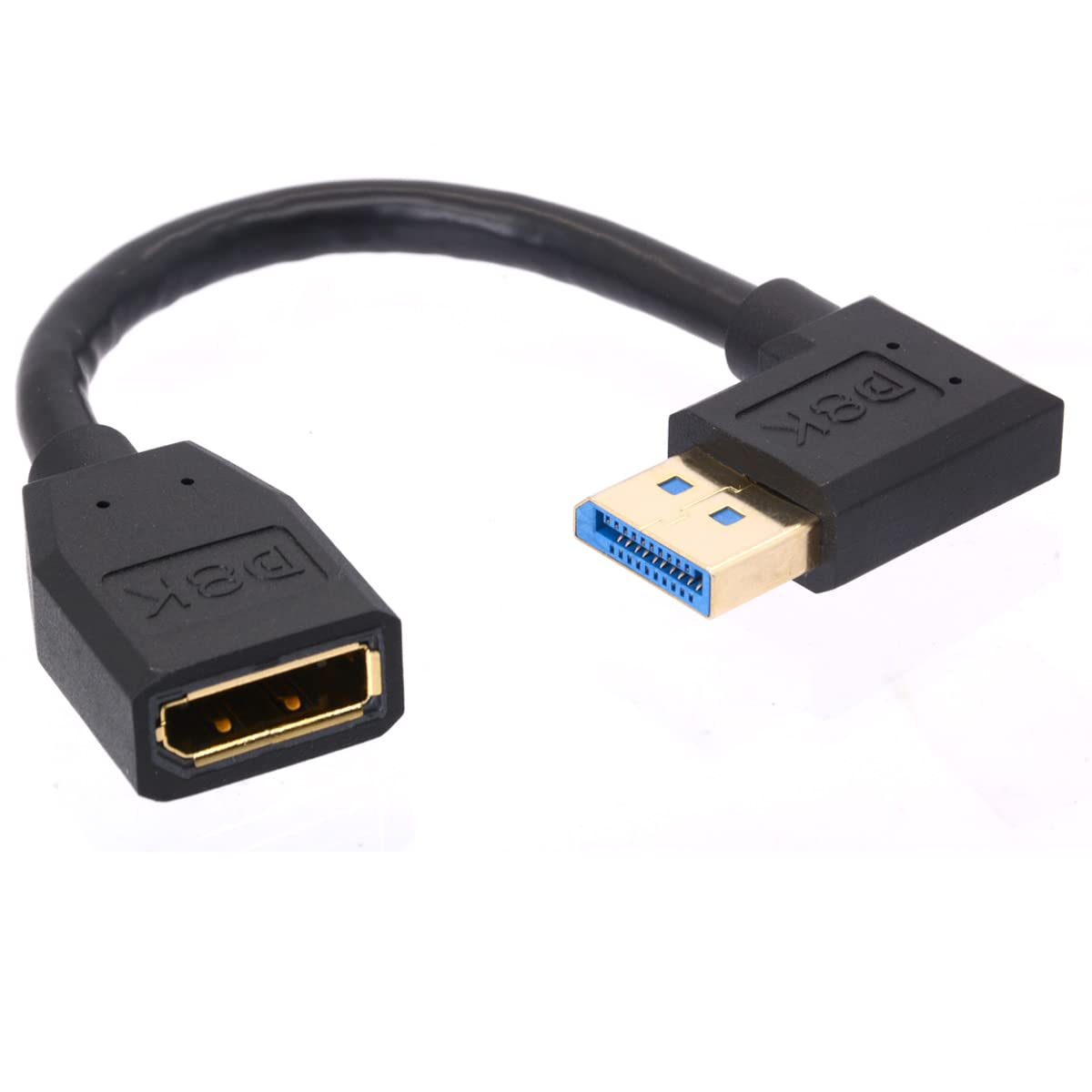 HTGuoji 8K DP Male to DP Female 1.4 Extension Cable, 8K/60Hz, 4K/144Hz, Short DisplayPort 1.4 Cable Cord, 32.4Gbps for PC, Laptop, 15cm (Left)