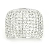 Sterling Silver Paved CZ Dome Ring, 7