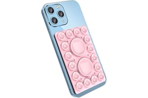 CMZZ Silicone Suction Phone Holder Mount,Silicon Adhesive Phone Accessory for iPhone and Android, Hands-Free Mirror Shower Phone Holder,TikTok Videos and Selfies (Light Pink, Single Sided)