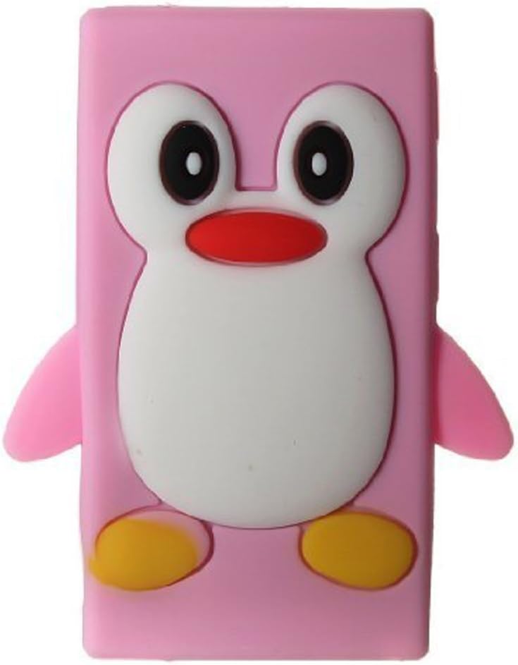Tsmine Apple Ipod Nano 7th Generation Penguin Cartoon Case - Cute 3D Penguin Soft Silicone Back Washable Cover Case Protective Skin for iPod Nano 7th Gen, Baby Pink