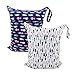 ALVABABY 2pcs Cloth Diaper Wet Dry Bags Waterproof Reusable with Two Zippered Pockets Travel Beach Pool Daycare Soiled Baby Items Yoga Gym Bag for Swimsuits or Wet Clothes L0130