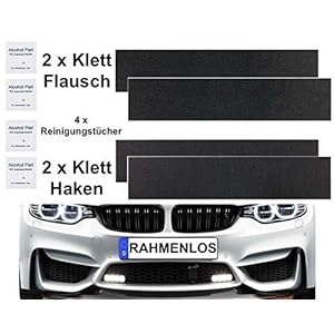 2 x topkwaliteit klittenband kentekenplaathouder nummerplaathouder voor EU-kentekenplaat, frameloos, onzichtbaar, 520…