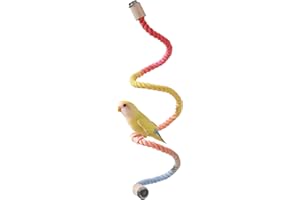 TAFIT Multi-Color Rope Bird Perch Toys for Parrot Cage Stand, Climbing Swing Accessories for Cockatiel, Parakeets, Budgies, Lovebirds, Conures, Finches - 39.4 inch