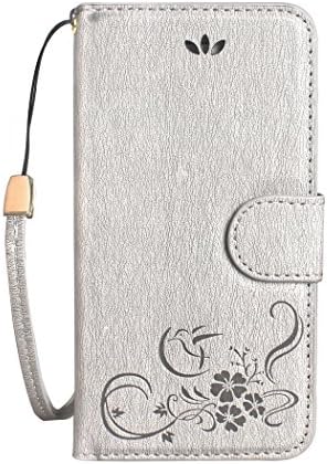 S6 Case, Galaxy S6 Wallet Case,YoungDoria Samsung S6 Case Cover,Luxury PU Leather Case Flip Cover with Card Slots & Stand For Samsung Galaxy S6 (Printing - Grey)
