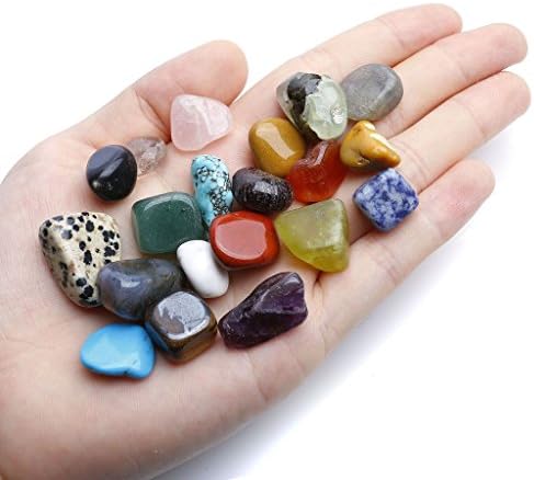 DIA Mineral Rock Variety Tumbled Rough Gemstone Meteorite Fragment Healing Energy Crystal Collection Box (20pcs Tumbled Stones)