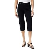Gloria Vanderbilt Womens High Rise Slimming Capri Jeans Black 4