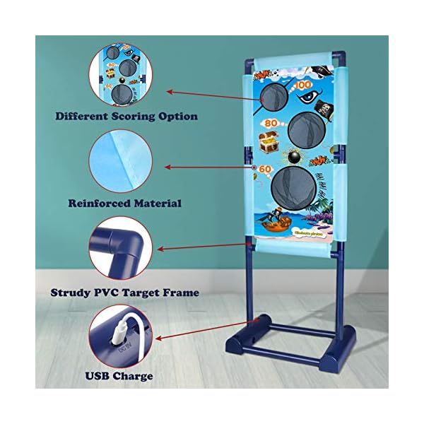 DX-DA-XIN-Moving-Shooting-Targets-Game-Electric-Scoring-Target-Kids-Toy-with-2-Popper-Guns-18-Foam-Balls-Outdoor-Garden-Toys-Gifts-for-Boys-Girls-110-x-42cm DX DA XIN Moving Shooting Targets Game Electric Scoring Target Kids Toy with 2 Popper Guns 18 Foam Balls Outdoor Garden…