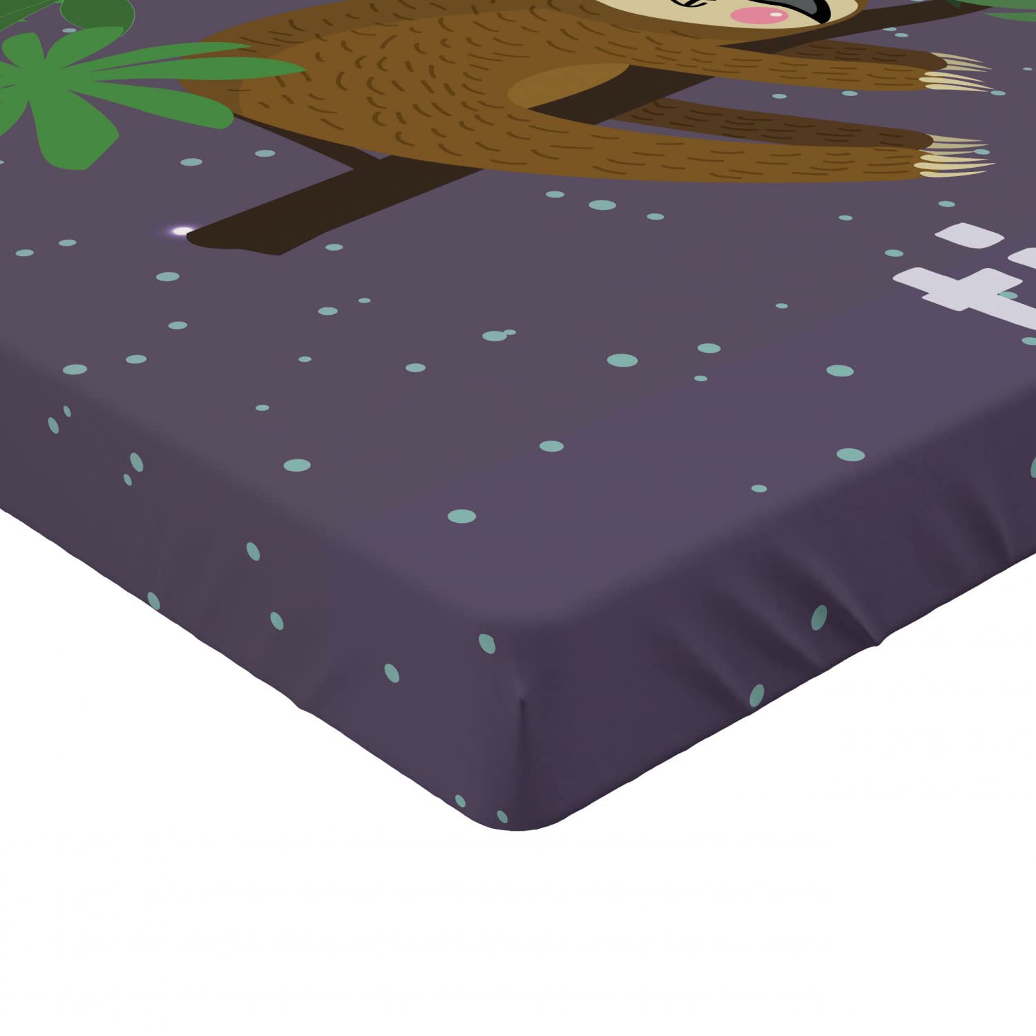 Ambesonne Sloth Fitted Sheet, Cartoon Character