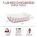 Stock Your Home Small Paper Food Boats (250 Pack) – 1 lb Disposable Red & White Checkered Paper Trays, Eco-Friendly Serving Boats for Concession Food, Condiments & Nachos, 4.25