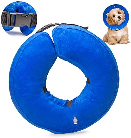 Holysteed Dog Inflatable Collar, Protection Dog Collar Pet E-Collar Pets Protect Injuries Rashes After Surgery Blue