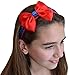 Classic Costume Dress Up Sparkling Glitter Satin Bow Headband (Red Band)