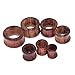 Longbeauty 2Pair Vintage Brown Natural Wood Double Flared Hollow+Saddle Tunnels Ear Plugs Stretcher Gauges 10MM=00G