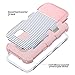ULAK S7 Case, Galaxy S7 Case, 3 in 1 Hard PC+Soft Silicone Hybrid Dust Scratch Resistance Protective Cover for Samsung Galaxy S7 (Minimal Stripes Rose Gold) Will not Fit S7 Edge