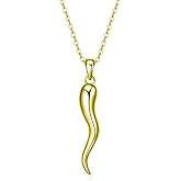 Rnivida 925 Sterling Silver Italian Horn Necklace, Silver Cornicello Amulet Pendant Necklace Talisman Jewelry for Women
