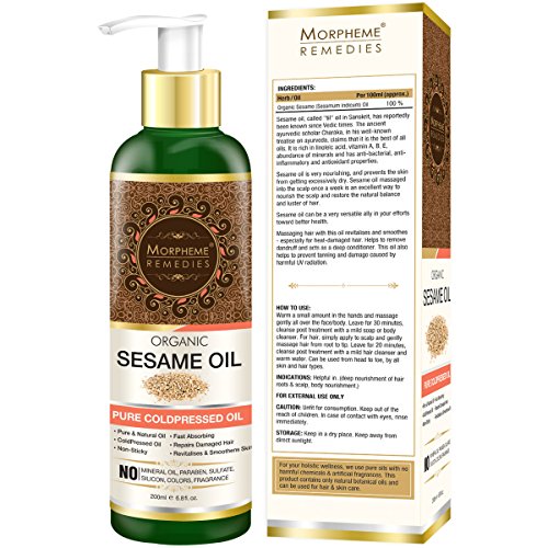 image for Morpheme Remedies Organic Sesame Oil (Pure ColdPressed Oil) For Hair, 
