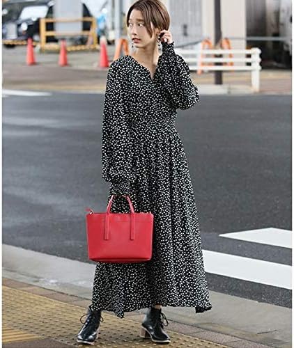 Amazon コカ Coca スリットネック ドット柄フレアワンピース ブラック Onesize ワンピース チュニック 通販