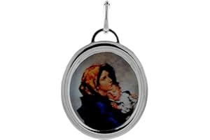 SABRINA SILVER Sterling Silver Mother Mary & Holy Child Baby Jesus Charm Made in Italy 1 inch Tall