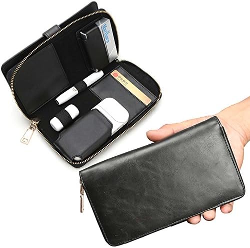 Pouch Bag for IQOS Clutch Bag Portable Travel Case Protective Storage Carrying Bag Electronic Cigarette Protective Cover Leather Case Crazy Horse Pattern Retro Old Storage Bag Wallet