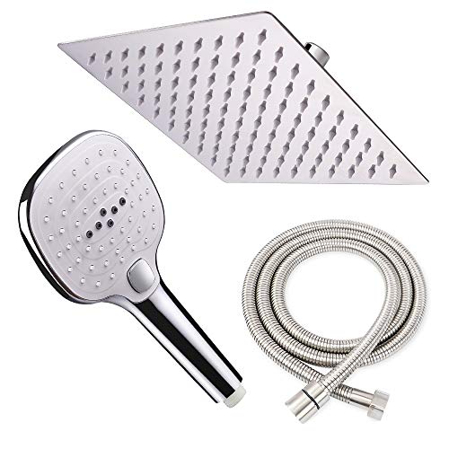 image for Shower Head with Hose, High Pressure Stainless Steel 8 Inch Rain Showe
