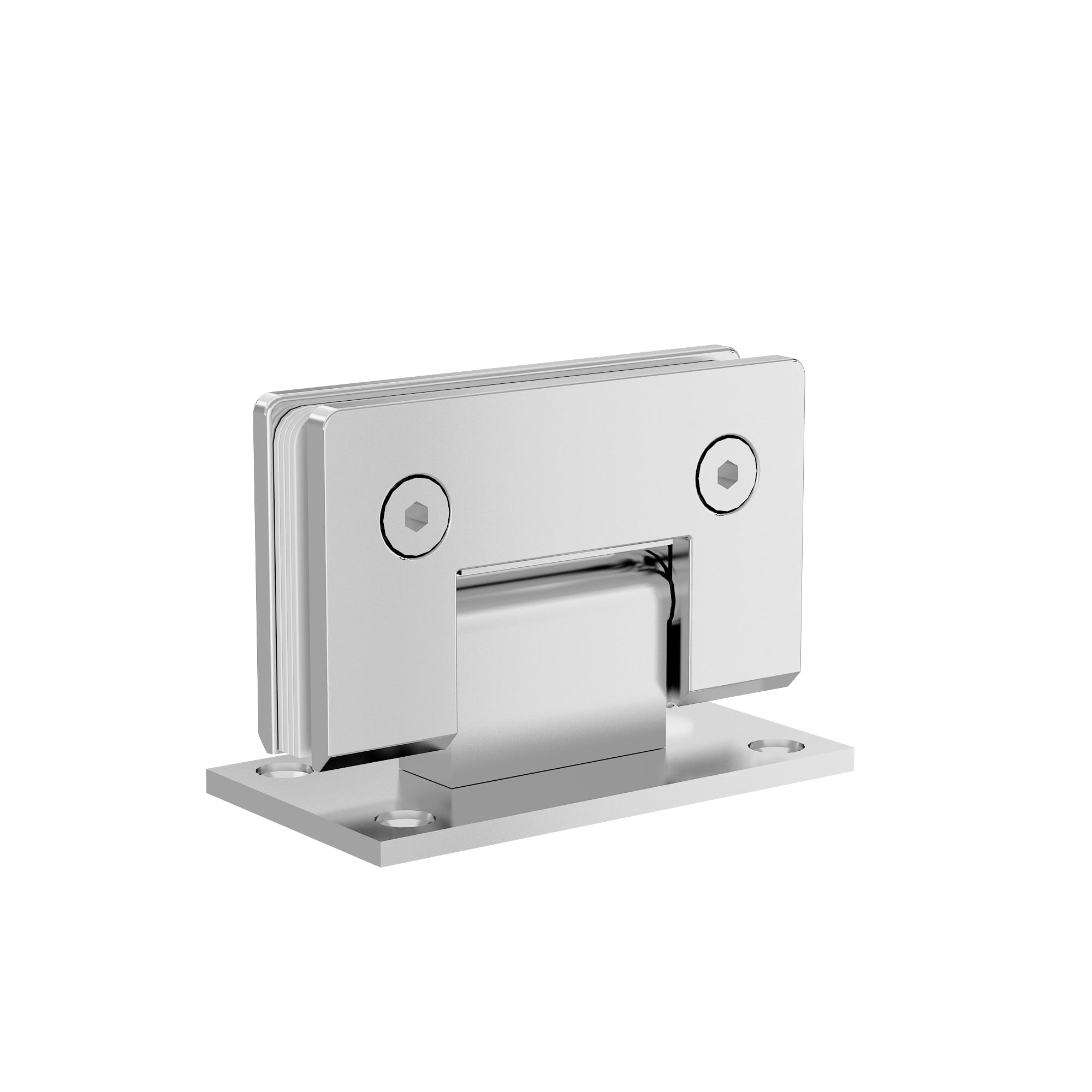 Photo 1 of Bathlink Polished Chrome 90 Degree Glass Shower Door Hinges, Heavy Duty Stainless Steel, 1 PCS, Fits 1/4" to 1/2" Glass, 55 lbs Capacity