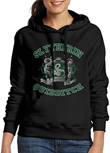 Anatoly Womens Harry Slytherin Quidditch Potter Classic Hoodies Hooded Sweatshirt Black M