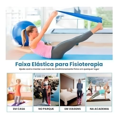KIT com 3 Faixas Thera BandS de Resistência Fisioterapia Fortalecimento