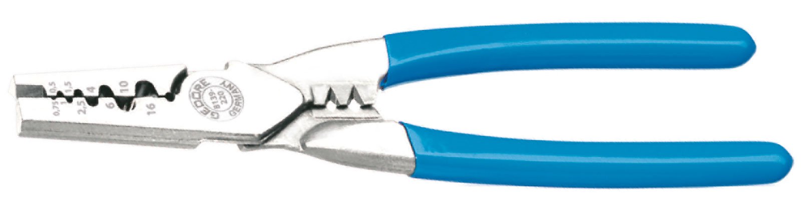 GEDORE Wire end Ferrule Pliers with Special Prism 220 mm, dip-Insulated, 1 piece, 8139-220 TC