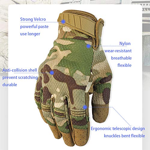 Military Ba Sure Grip Palms Archery Hunting-Dark Camo L