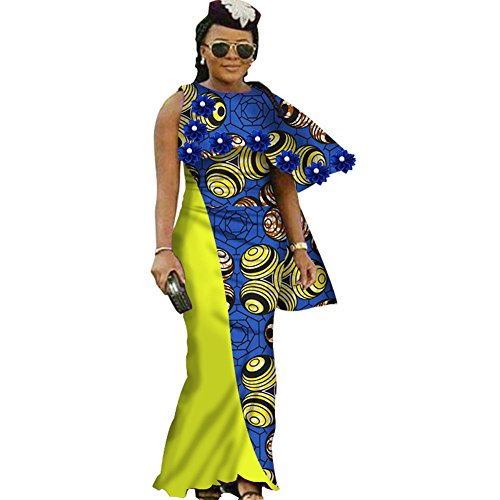 African Long Dresses Sleeveless Casual Dashikis Outfit O-Neck Plus Size wy1298