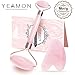 Anti Aging Natural Jade Roller for face and Gua Sha Scraping Massage Tool Set Therapy, 100% Natural Rose Quartz Facial Roller with Double Neck Slimming Massager (Pink Quartz)