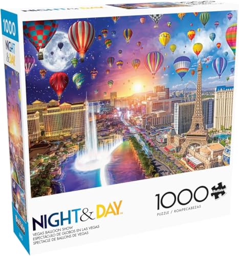 Buffalo Games - Lars Stewart - Vegas Balloon Show - 1000 Piece Jigsaw Puzzle for Adults -Challenging Puzzle Perfect for Game Nights - Finished Size is 26.75 x 19.75