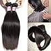 B&F Hair 7a Brazilian Virgin Straight Hair Weave 3 Bundles with 1 Piece 3 Part Lace Frontal Closure 100% Unprocessed Human Hair Extensions Natural Color (12 14 16+10closure)