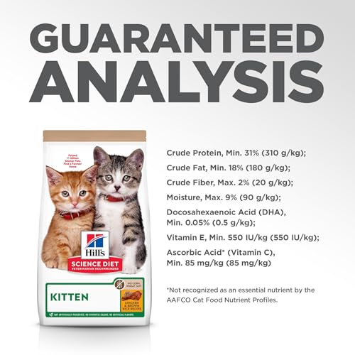 HILL’S SCIENCE DIET KITTEN, KITTEN PREMIUM NUTRITION, DRY CAT FOOD, NO CORN, WHEAT, SOY CHICKEN & BROWN RICE, 6 LB BAG