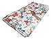 Handicrunch Bird Print King Size Kantha Quilt White, Kantha Blanket, Bed Cover, King Kantha bedspread, Bohemian Bedding Kantha Size 90 Inch x 108 Inch