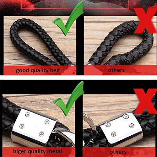 ROYAGO 2Pack Car Keychains Leather KeyRings Grip Strap for Mercedes Benz BMW Audi Ford Toyota VW Honda (Black, for Benz)